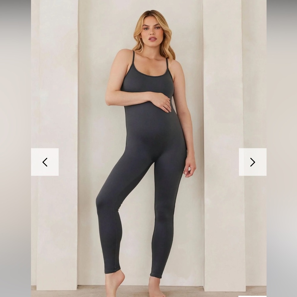 Women's Grey Maternity Jumpsuit